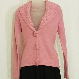 Vintage BCBGMaxAzaria Pink button up sweater